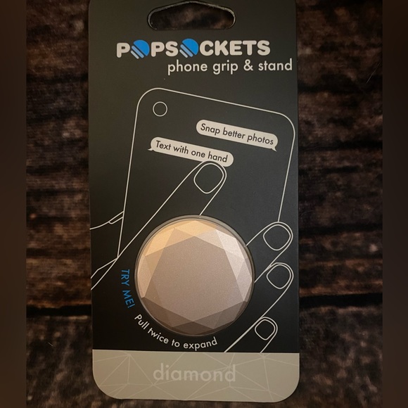 PopSockets PopGrip Metallic Diamond Cell Phone Grip & Stand - Rose Gold - Picture 2 of 5